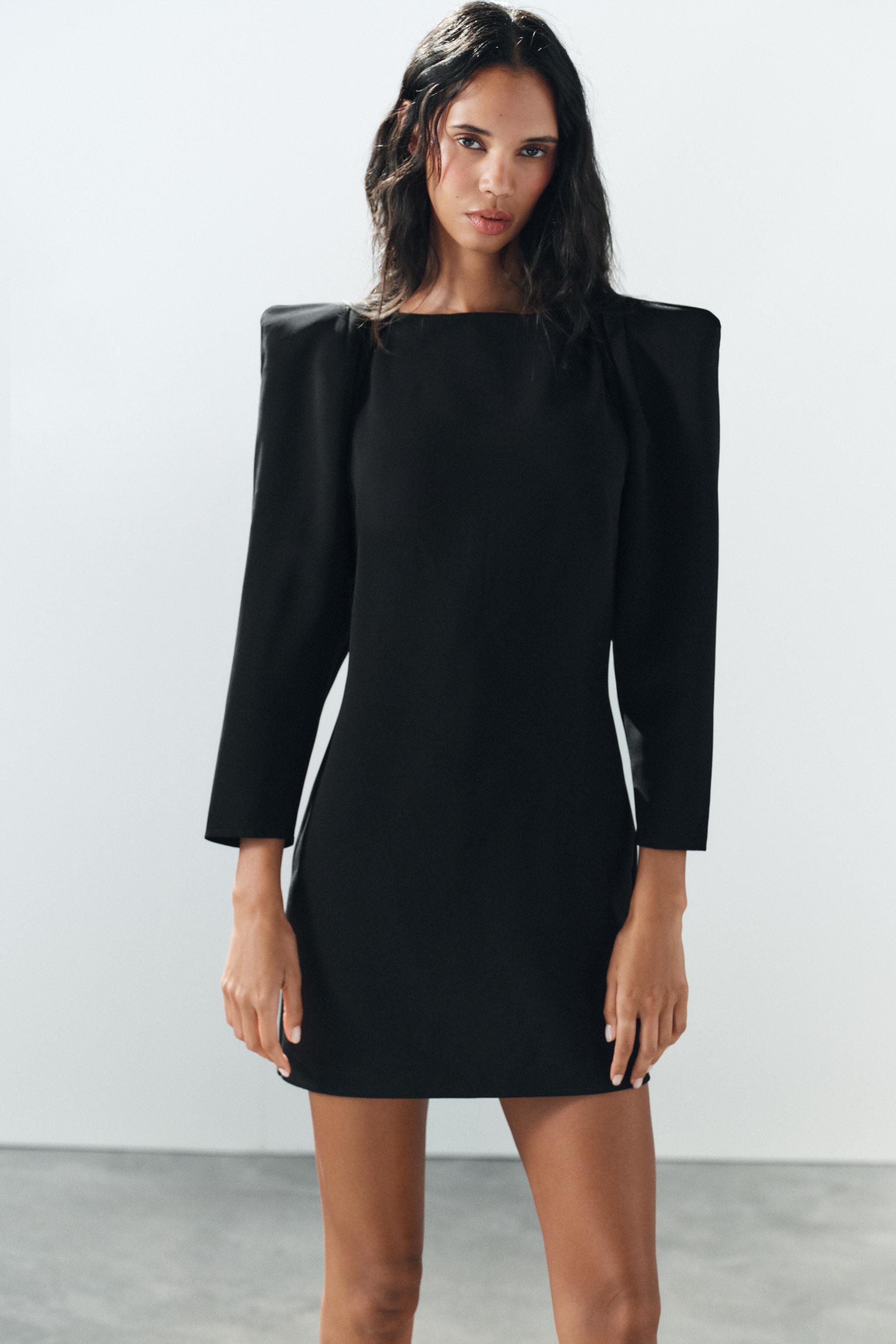 SHOULDER-PAD MINI DRESS